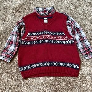 Janie&Jack sweater vest and shirt.  18-24months.  Like new, excellent condition